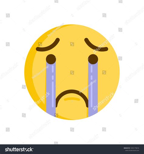 Crying Emoticon Vector Emoji Smiley Icon Stock Vector Royalty Free