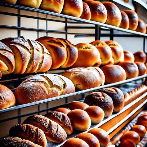 Premium AI Image | Breads in german bakery Delicious bread loaves bread buns and bread rolls in ...