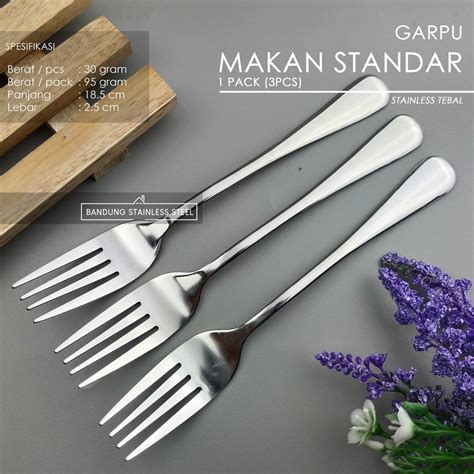 Jual 3 Pcs Sendok Garpu Makan Besar Standar Stainless Tebal Hotel Spoon