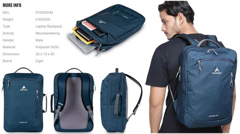 Eiger Lg Habile L Laptop Backpack Blue Tas Eiger