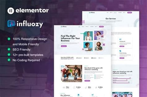 Influozy Kit De Plantillas De Elementor Pro Para Agencia De Marketing