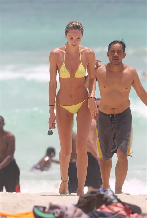 Candice Swanepoel Yellow String Bikini At Miami Beach Just Fab Celebs