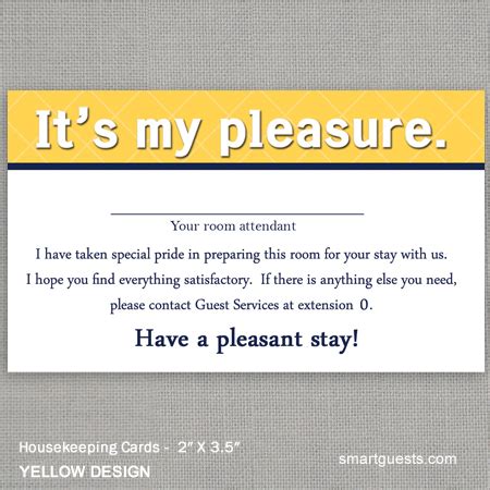 Housekeeping Cards - Business Cards Size