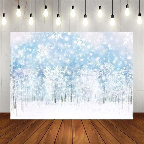 Winter Wonderland Backdrop, Christmas Forest Pine Tree Landscapes ...