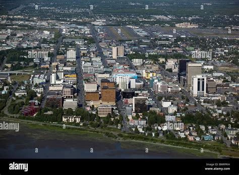 aerial view above Anchorage Alaska Stock Photo - Alamy