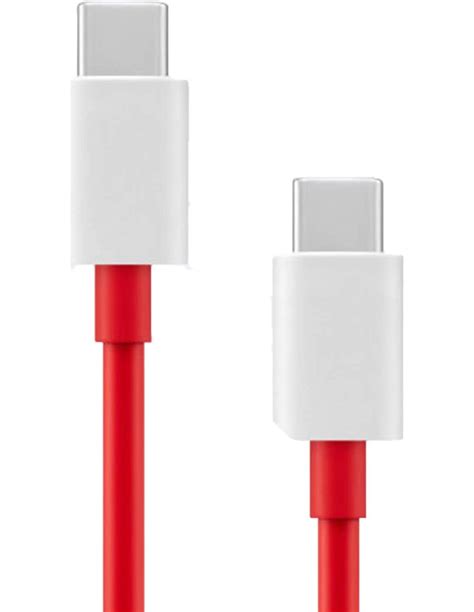 Cable De Carga Warp OnePlus De Tipo C A Tipo C 1 Metro Rojo Y Blanco