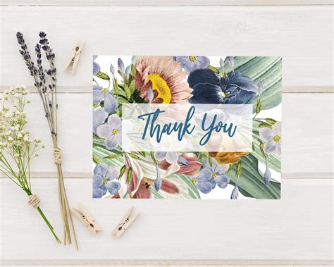 Modern Floral Thank You Card Go Print Plus