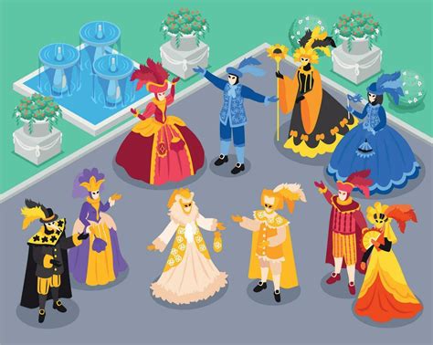 Isometric Venetian Masquerade Composition 25804046 Vector Art at Vecteezy