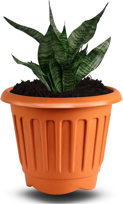 ZENQA Large Round Plastic Plant Pot Flower Pots Indoor Outdoor 40 Cm