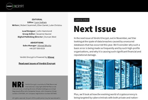 Next Issue Verdict Encrypt Issue 10 Autumn 2019