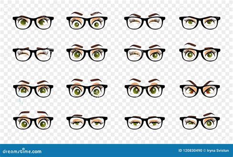 Cartoon Eyes With Glasses