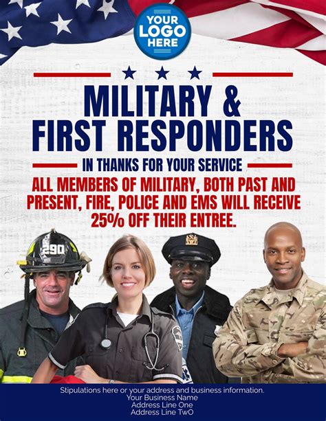 8 5 X 11 Military And First Responders Discount Flyer Etsy