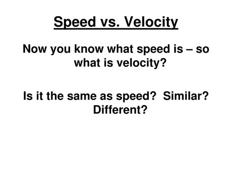 Ppt Speed And Velocity Powerpoint Presentation Free Download Id 9383827