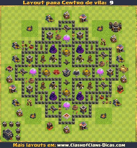 Layouts Para CV9 Em Clash Of Clans Atualizados Clash Of Clans Dicas