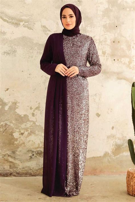 Neva Style Long Sleeve Purple Islamic Prom Dress 25851mor Neva