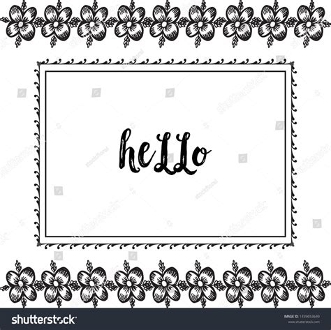 Vector Illustration Various Flower Frame Lettering Stock Vector