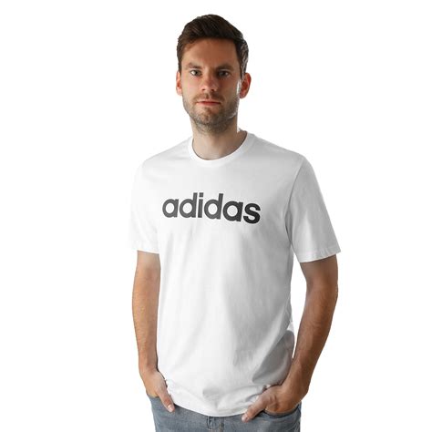 Buy Adidas Essentials Linear T Shirt Men White Black Online Tennis Point Com