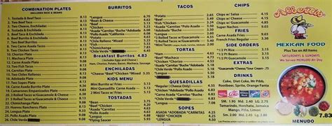 Alberto's Mexican Food Menu