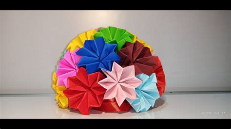 Origami Paper Flowers Kusudama Colored Ball Tutorial Easy And Simple Youtube