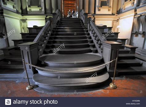 Michelangelo Staircases At Vestibule Of The Laurentian Library