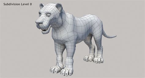 卡通老虎白色 3d模型 29 Fbx Obj Max 3ds Free3d