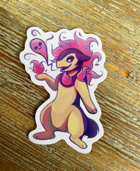 Hisuian Typhlosion Ghost Fire Pokémon Vinyl Sticker Etsy