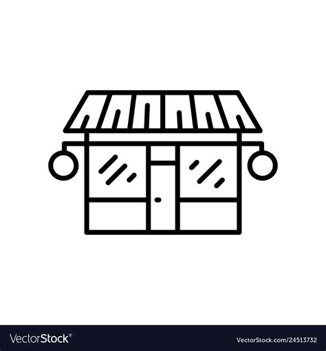 Shop front grocery icon outline log Royalty Free Vector