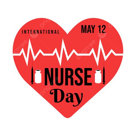 International Nurses Day Clipart Hd Png Red Heart International Nurse Day Vector Illustration