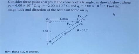 Solved Consider Three Point Charges At The Comers Of A