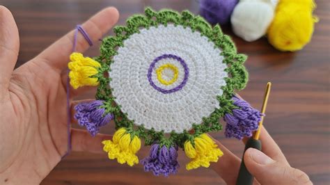 So Beautiful And So Easy How To Crochet A Coaster Supla Ok Kolay