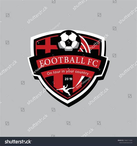 Soccer Logo Football Club Red Sign Stock Vector (Royalty Free ...