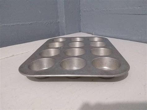 Mini Muffin Pan Cup Cupcake Tin Vintage Mirro Aluminum Baking