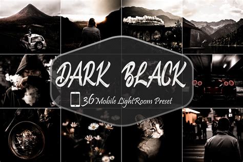 36 Dark Black Mobile Lightroom Presets Graphic By Mattte Studio