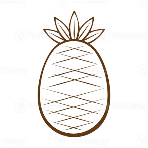 Pineapple Fruit Vegetable Line Style Png