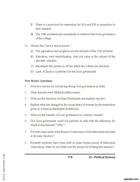 Class Political Science Notes For Local Government Pdf Study