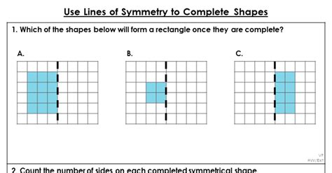 Use Lines of Symmetry to Complete Shapes – Extension – Classroom ...