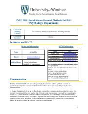 PSYC 2300 Syllabus Fall 2021 1 Pdf PSYC 2300 Social Science