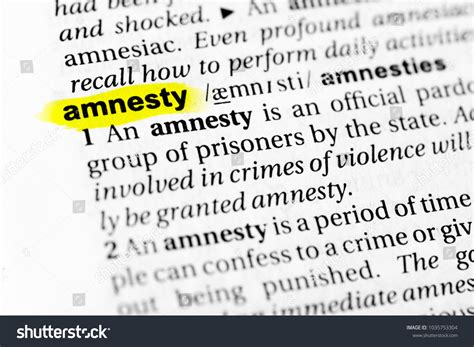 Highlighted English Word Amnesty Definition Dictionary Stock Photo ...