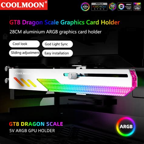 Coolmoon Gt8 Horizontal Gpu Support Video Card Stand Gpu Holder White Ebay