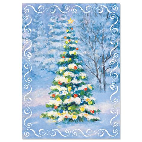 Snowy Tree Religious Christmas Cards Current Catalog