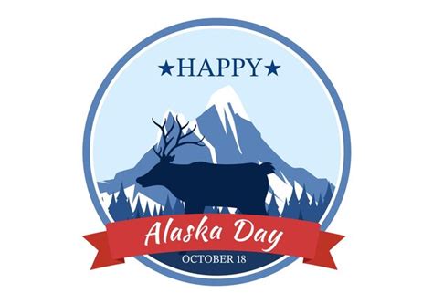 Feliz día de alaska el 18 de octubre ilustración de dibujos animados