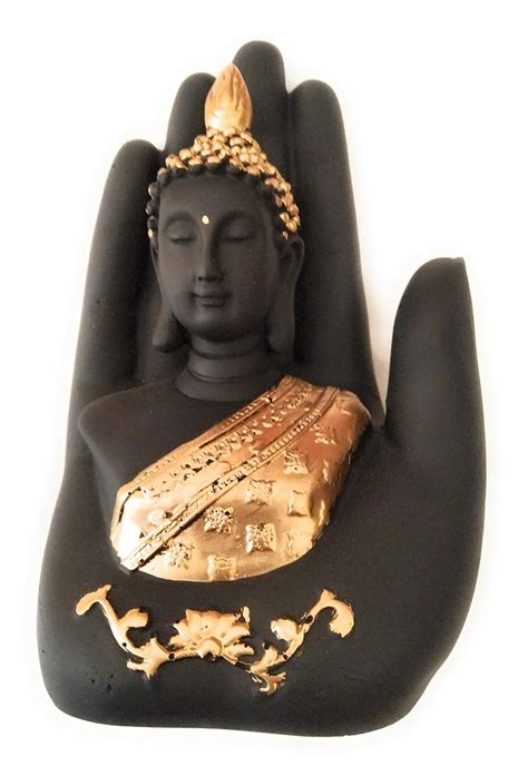 Buy Polyresin Palm Buddha Idol Statuelord Buddhahead Statue Black