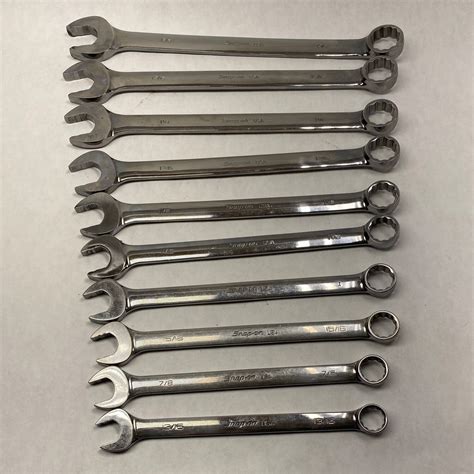 Snap On 10pc Flank Drive Plus Combination Wrench Set 13 16 1 3 8