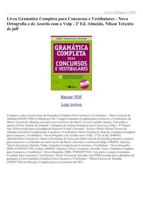 PDF LivroGramáticaCompletaparaConcursoseVestibulares tica Completa