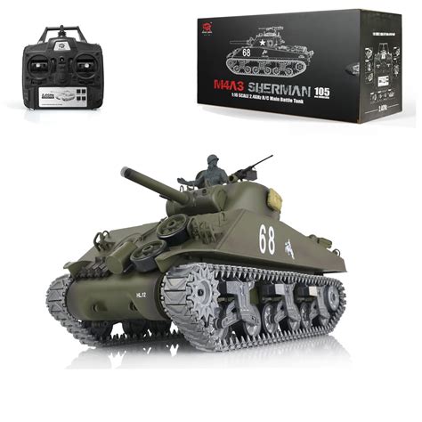 1 16 Henglong TK7 0 BB IR USA M4A3 Sherman RTR RC Tank 3898 Metal