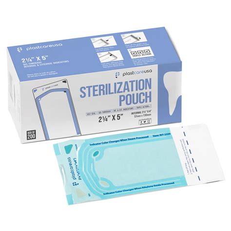 225″ X 4″ Self Sealing Sterilization Pouch Plastcare Usa