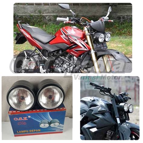 Jual Reflektor Lampu Depan Headlamp Twin Double Modif Custom Caferacer Chopper Bratstyle