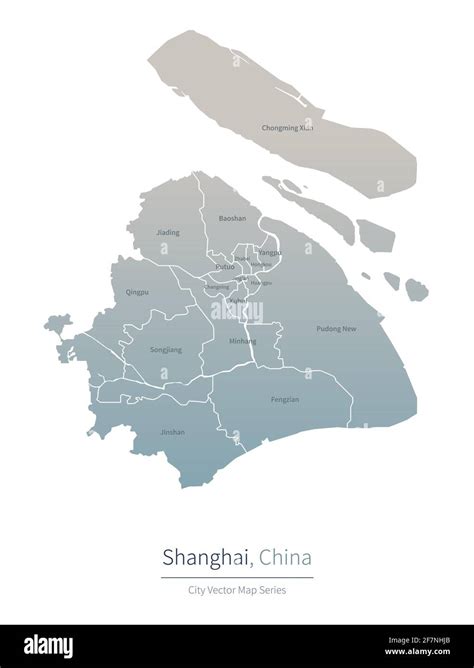 Shanghai Map Vector Map Of Major City In The China Stock Vector Image