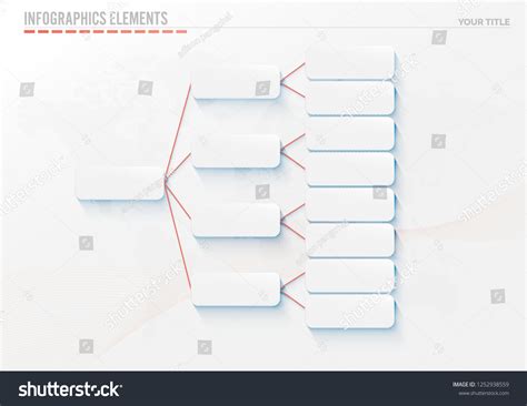 Horizontal Hierarchyorganization Chart White Template Stock Vector