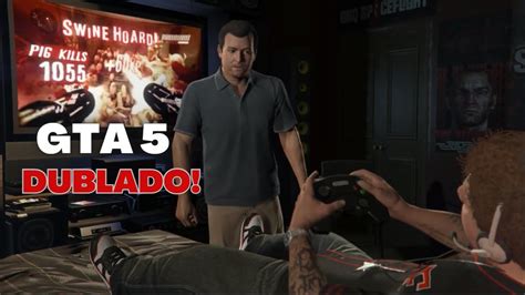 GTA 5 DUBLADO CENA MICHAEL QUEBRA TV DE JIMMY YouTube